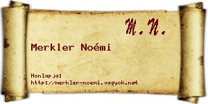 Merkler Noémi névjegykártya